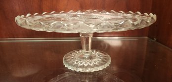 Pattern Glass Pedestal Cake Dish