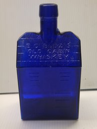 Cobalt Blue Old Cabin Whiskey Bottle