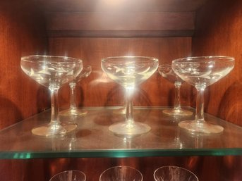 Set Of 6 Etched Martini Glasses