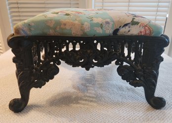 Fancy Victorian Cast Iron Foot Stool