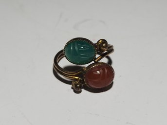 Burt Cassell Gold Filled  Scarab Ring Size 6 1/2