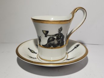 Grecian Decorated Cup And Saucer