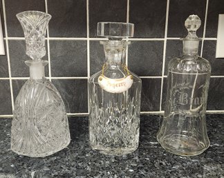 Lot Of Three Liquer Decanters