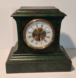 Faux Marble Mantle Clock