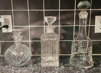 Three Crystal Liquer Decanters