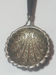 Ornate Wooden Handled Silver Strainer