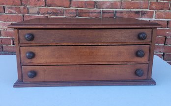 Victorian Walnut 3 Drawer Spool Cabinet