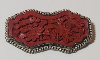 Chinesee Cinnabar Brooch