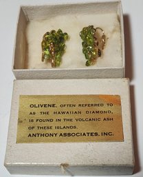 Pair Of Olivine Cluster Earrings From Anthony Associates Inc