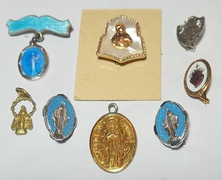 8 Religious Pins And Pendants