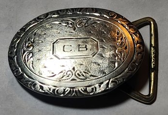 B. M. Co. Oval Sterling Silver Belt Buckle