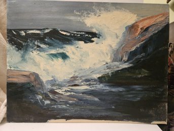 3Three 19'  24' Seascape Paintings On Artist Board