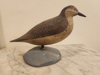 Hand Carved Shore Bird By White ,' Sand Piper'