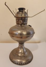 Nickel Over Brass Kerosene Lamp