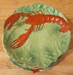 Set Of 4 German Porcelain  Lobster Plates