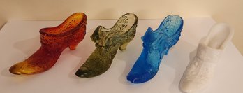 Four Colored Glass Shoes