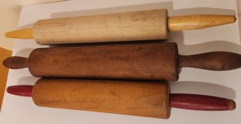 Lot Of Three Invented Wooden Rolling Pins