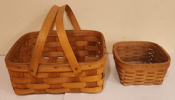 Two Oak Splint Peterboro Baskets