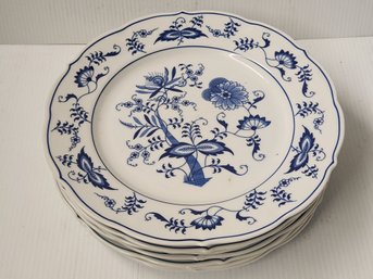 7 Blue Danube Dinner Plates (3 With Small Rim Chips