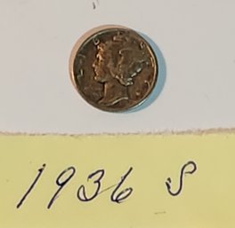 1936 S Mercury Dime