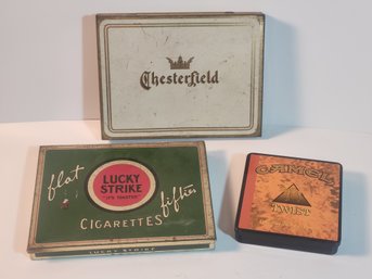 Three Advertising Cigarette Tin