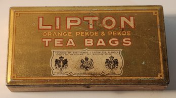 Lipton Orange Pekoe & Pekoe Tea Bag Advertising Tin