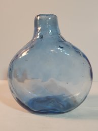 Hand Blown Quilted Glass Flask