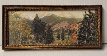 Hand Tinted Print Of Mountains