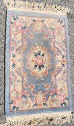 Blue Floral Sculpted Chinese Rug
