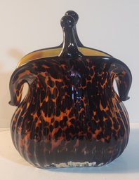 Hand Blown Art Glass Handbag Vase