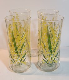 4 Lilly Of The Valley Water Glasses
