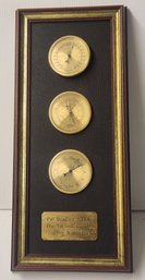 Framed  Mahogany Barometer Thermometer And Barometer From 1996 Pro.Am Golf Classic