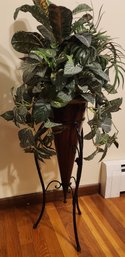 Steal Fern Stand With Faux Plant