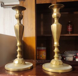 Fine Pair Of Brass Candlesticks