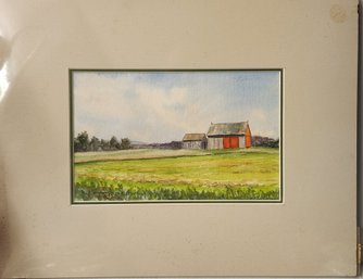 Watercolor Painting By Thomas D. McKierman  (1920 -2015 )Green Mountain Farm Vermont