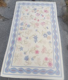 Floral Decorated Hooked Rug