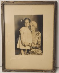 Art Deco  Framed Photograph Of Mother And Daughter