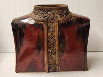 Chinese Cloak Vase With Flambe Glaze