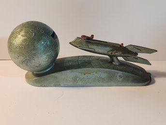 Stratco Rocket Ship Mechanical Bank (working Condition)