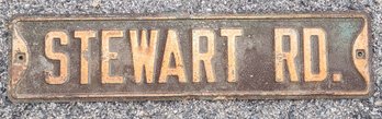 Antique Street Sign Stewart Street