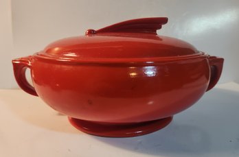 Hall China Candy Apple Red Covered Casserole Dish