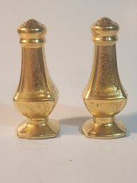 Pair Of Pickard China Gold Salt And Pepper Shakers