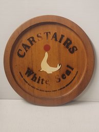 Wooden Carstair's White Seal Blended Whiskey Advertising Tray