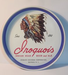 Iroquois Indian Head Beer And Ale Advertising Tray, Native American Indian