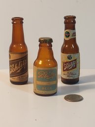 Three Miniature Beer Bottles