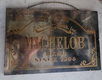 Michelob  Beer Smoked Advertising Mirror