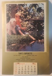 1980 Tony's Superette Advertising Calendar Lawrence MA.