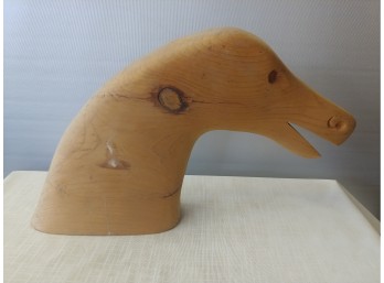 Old Wooden Unfinished Rocking Horse Head