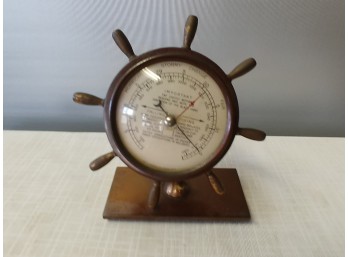 Swift And Anderson Brass Ship's Wheel Barometer