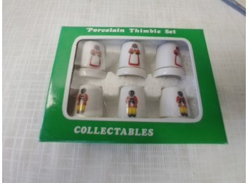 Old New Stock 6-piece Aunt Jemima And Uncle Mose Thimble Set